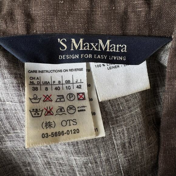 MAXMARA 100% Linen Belted Utility Jacket - Picture 10 of 12